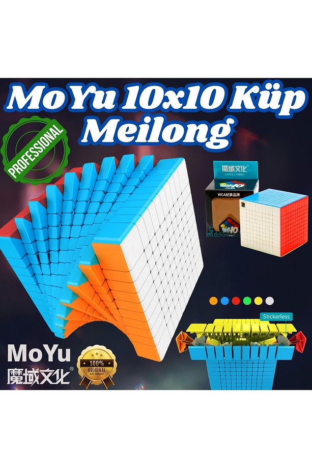 Orijinal Moyu Meilong 10x10 Küp - Moyu Speed Cube - Moyu 10x10 Zeka Küpü - Zeka Küpü - Rubik Küp - 1