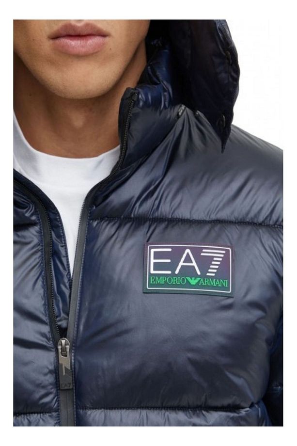Erkek Kapitoneli Regular Fit Kapüşonlu Şişme Mavi Ceket 6DPB71 PN2MZ-1562 - 3