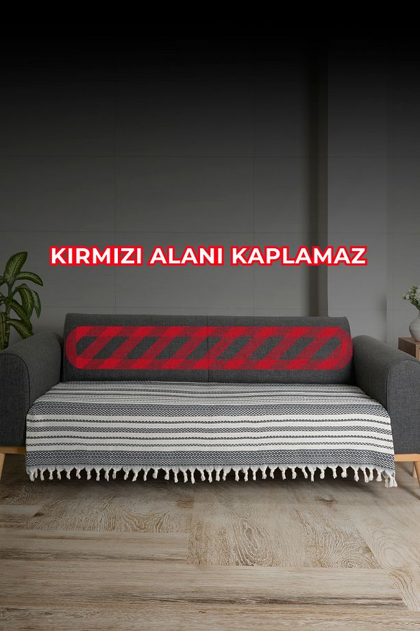 Kaliteli Gramajlı Pamuk Koltuk Ve Çekyat Örtüsü - 115x200 Cm - Oturma Alanını Kaplar - 3