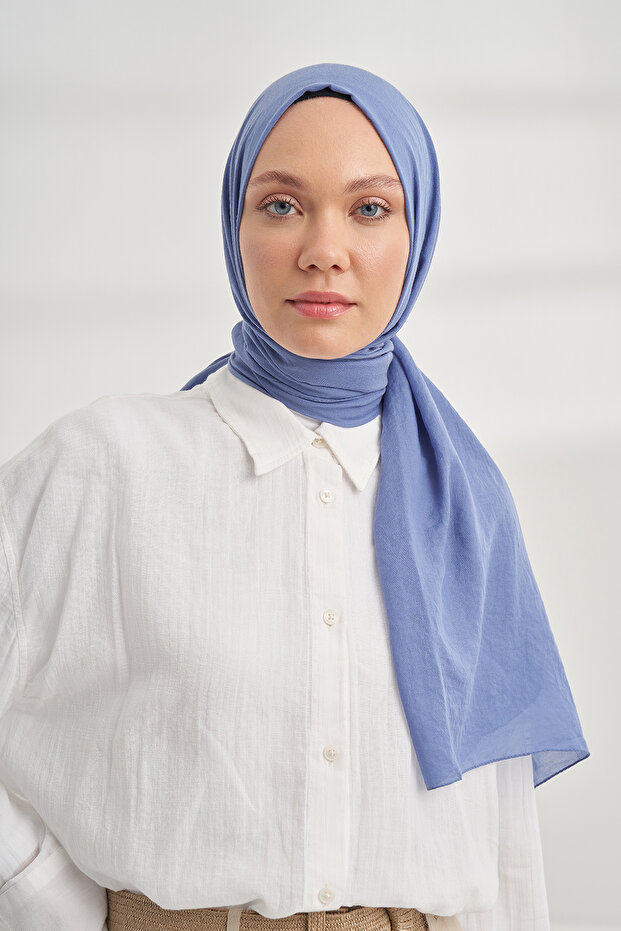 ŞAL DE BUMBAC RUSTIC Olay - INDIGO - 3