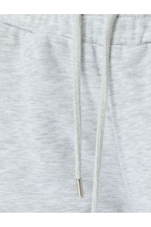 Yüksek Bel Cep Detaylı Beli Bağcıklı Jogger Spor Eşofman Altı - 6