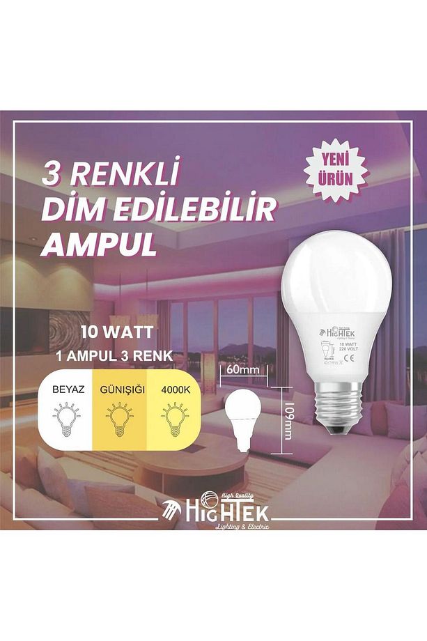 10W 3 RENK LED AMPÜL - 1