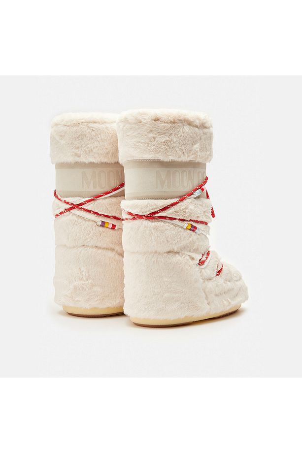 Kadın / Kız Bot (Kar) 80D1408990-L002 Moon Boot Icon Faux Fur Beads Cream - 2