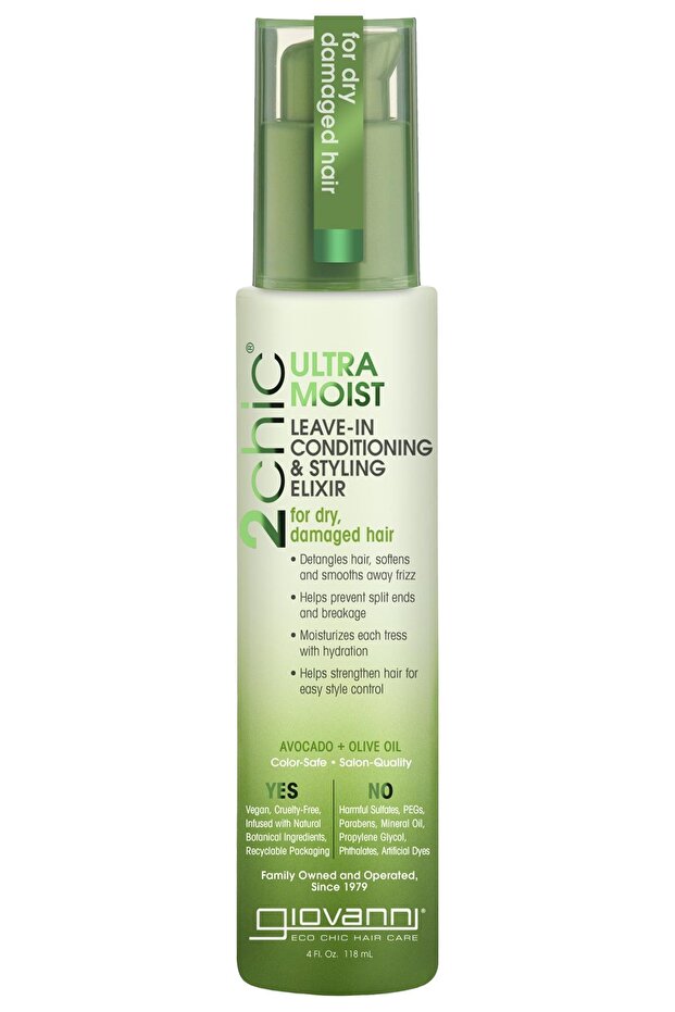 بلسم تصفيف الشعر 2chic Ultra-Sleek Avocado & Olive Oil Elixir من جيوفاني - 118 مل