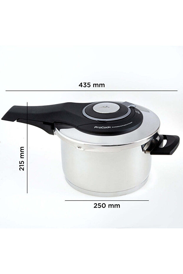 Procook 6 Litre Siyah Açık Gri Paslanmaz Çelik Düdüklü Tencere - 11