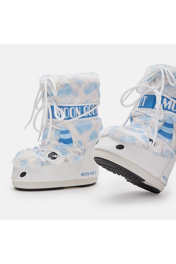 Kadın / Kız Bot (Kar) 80D3400260-AF19 Moon Boot Icon Yeti Faux Fur White/Light Blue (23-26) - 3