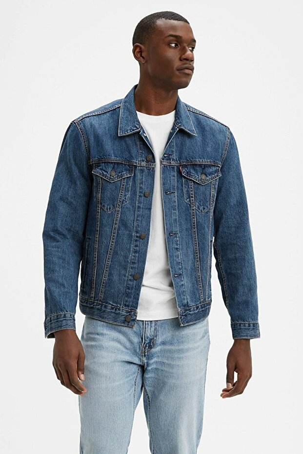 The Trucker Jacket Med Stonewash Indigo Men's Trucker - 72334-0130