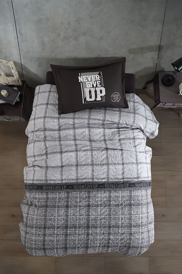 Ranforce %100 Pamuk Tek Kişilik Dört Mevsim Set Give Up - 1