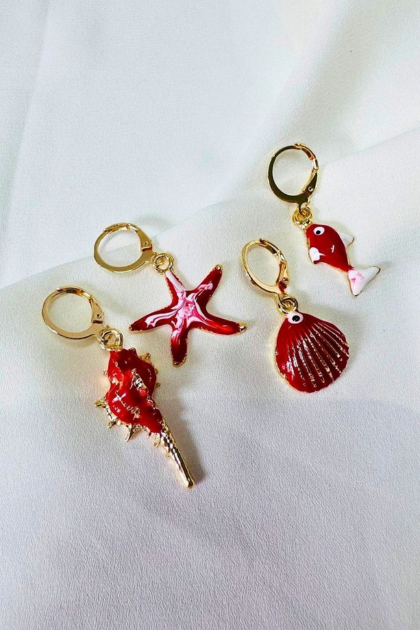 Sea Shell 4 Adet Küpe Set - 5