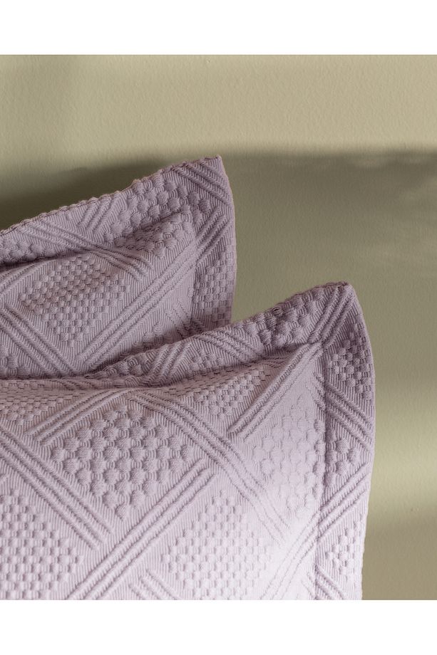 Triangle King Size %100 Pamuk Yatak Örtüsü - Açık Mürdüm - 5