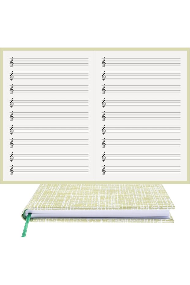 Music Notebook (Left Key) 100% Handmade, Hand Sewing, Upholstered Binding