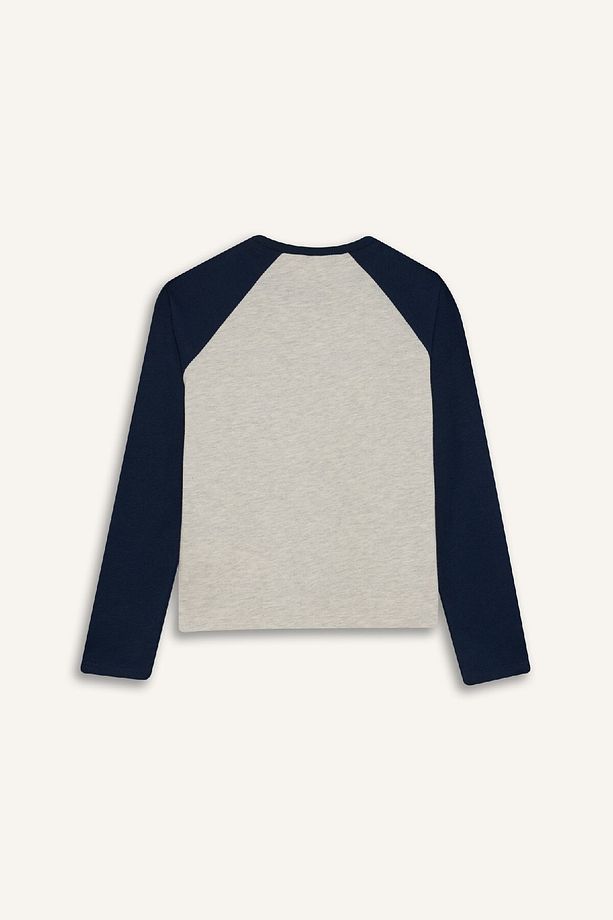 Kız Çocuk Yılbaşı Temalı Pijama Takımı Bisiklet Yaka Uzun Kollu Üst Uzun Alt D8797A824AU - 8