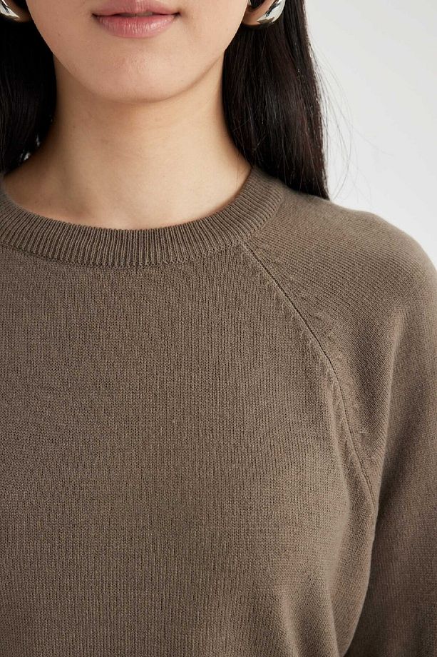 Regular Fit Yumuşak Dokulu Bisiklet Yaka Basic Düz Triko Kazak I6913az24wn - 4