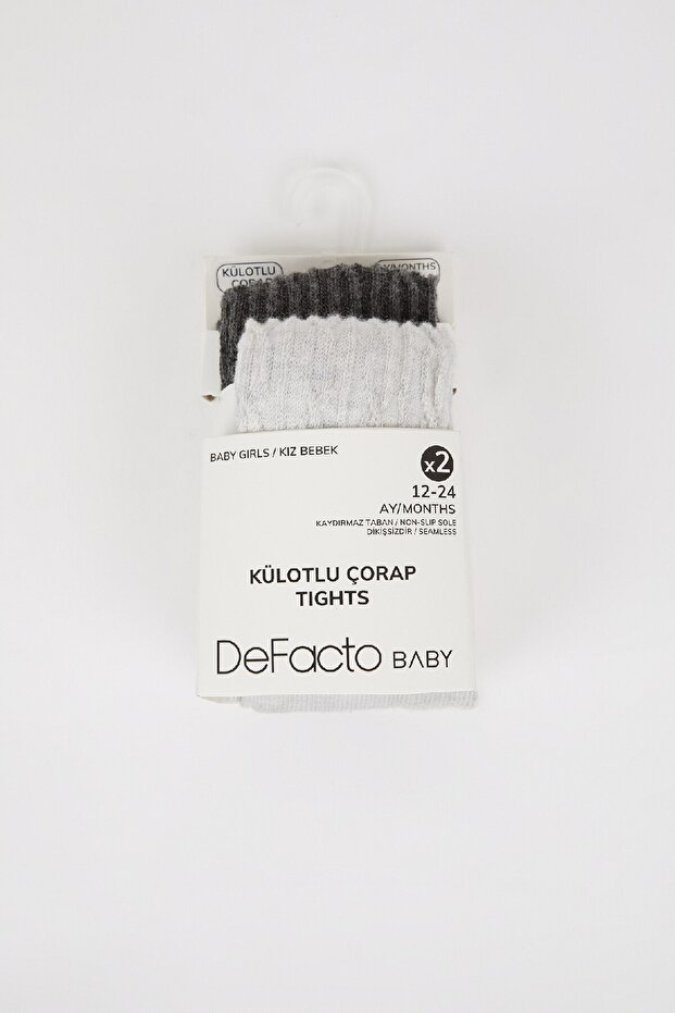 Baby Girl Seamless 2-Piece Cotton Pantyhose D2500A5Ns