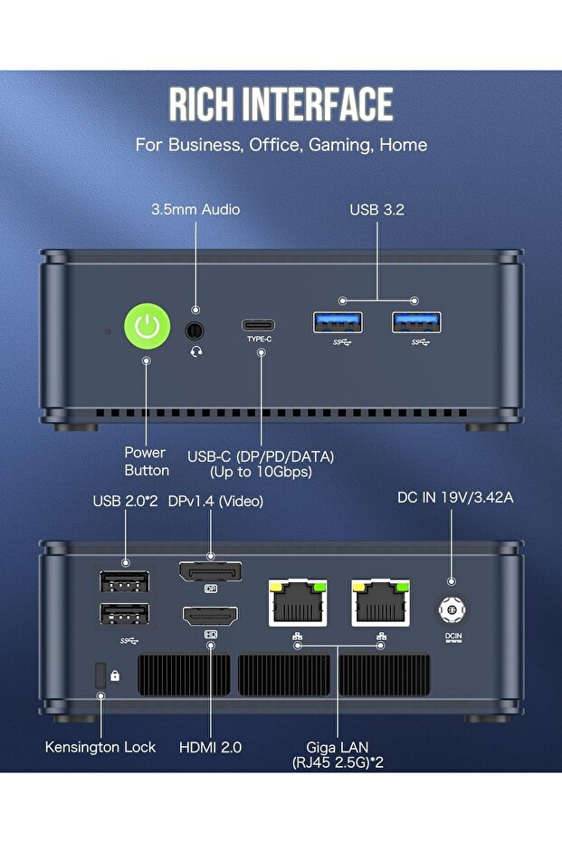 NucBox M5 Plus Desktop Ultracompact Mini PC Gaming, Desktop Computer Windows 11 Pro, AMD Ryzen 7 - 6