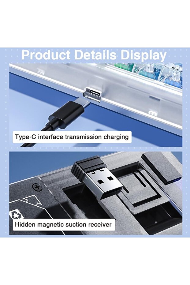 F98 PRO 95% Tri-Mode RGB Wireless Mechanical Gaming Keyboard, Crystal Switches with OLED Screen - 7