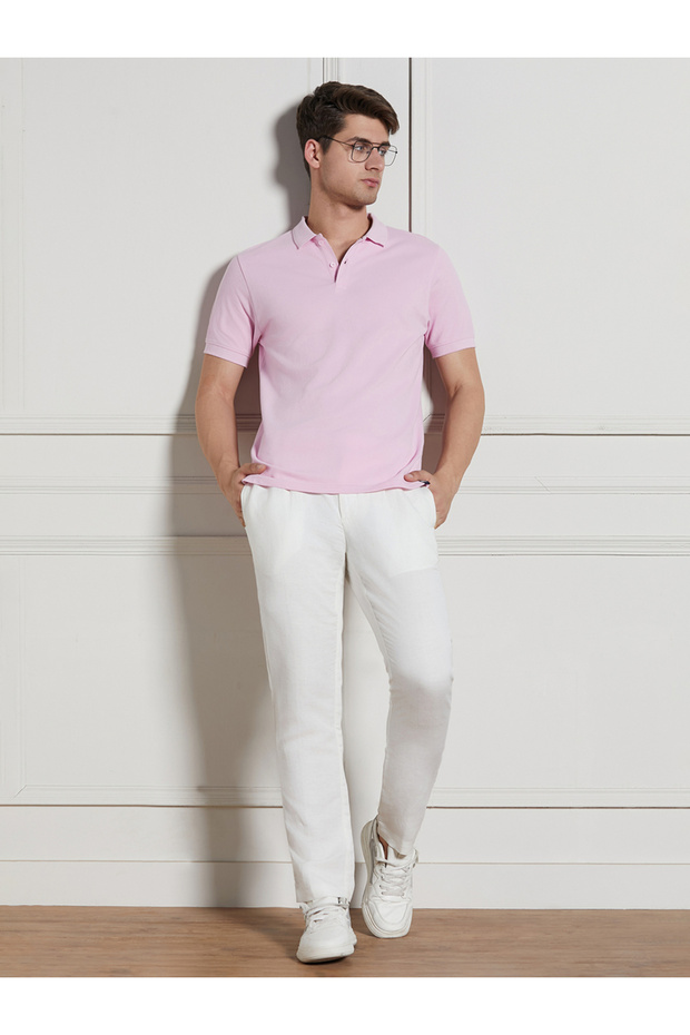 قميص بولو كاجوال سادة بقصّة عادية - 4