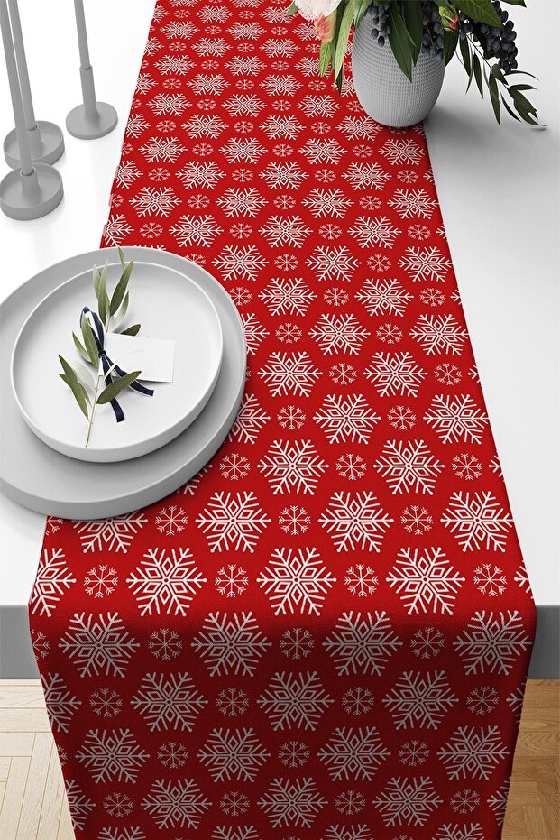 New Year Premium Thai Feather Stain Resistant Fabric Christmas Tablecloth Christmas Runner 40x140cm Rnr532