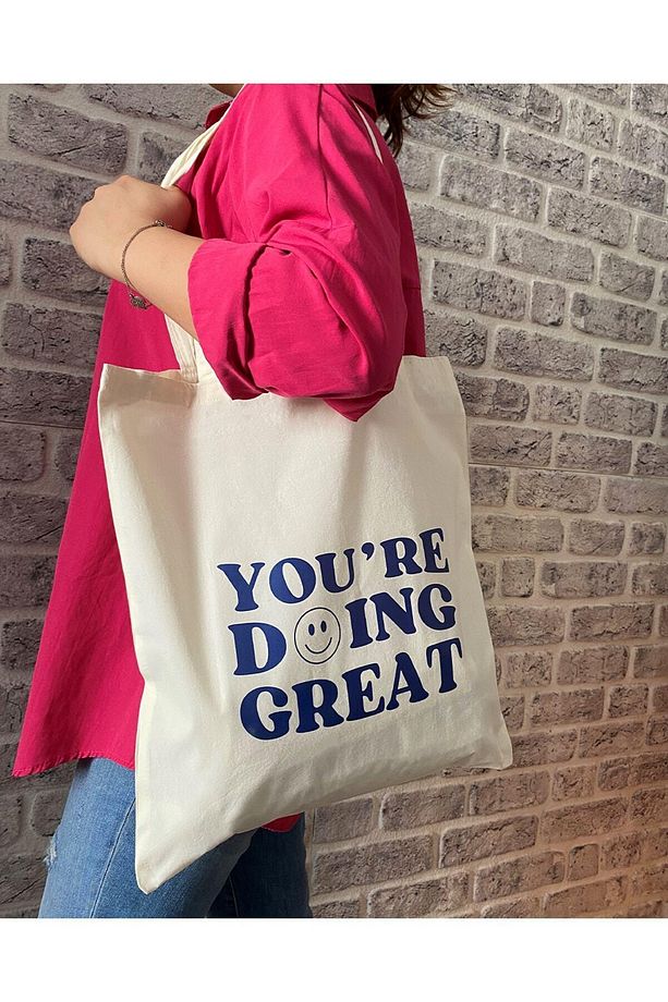 You're Doing Great Tasarımlı Tote Bag Bez Çanta - 2