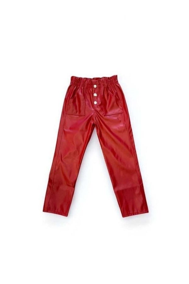 Devojčice, pantalone sa Koža dugmeta i elastičnim strukom