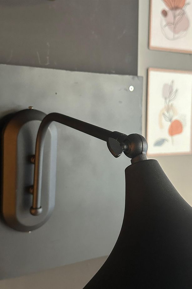 Siyah Hareketli Başlık Tekli Aplik Salon Mutfak Cafe Butik Lamba Aydınlatma - 5