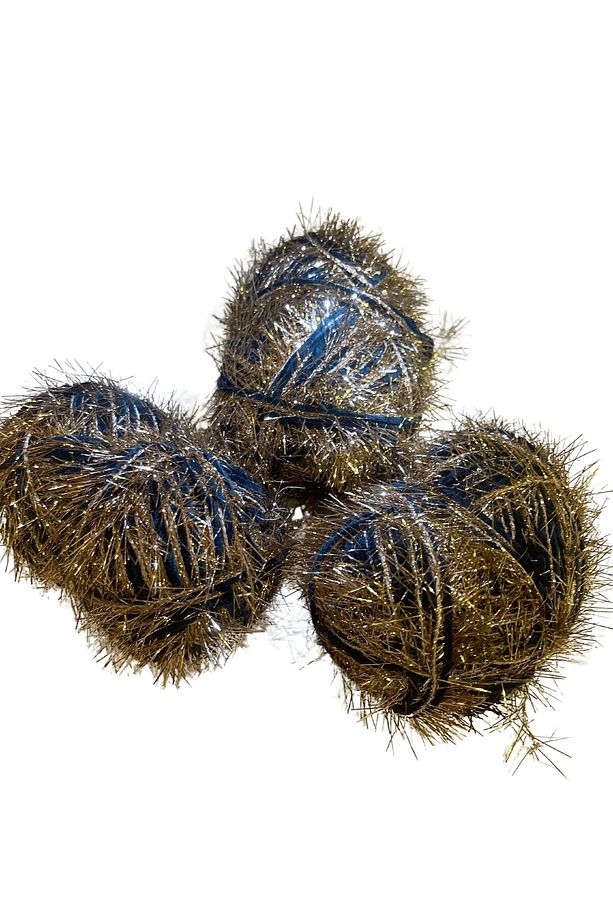 Simli Lacivert Pamuklu Çanta Hobi Örgü İpi 50 gr (1 adet) - 2