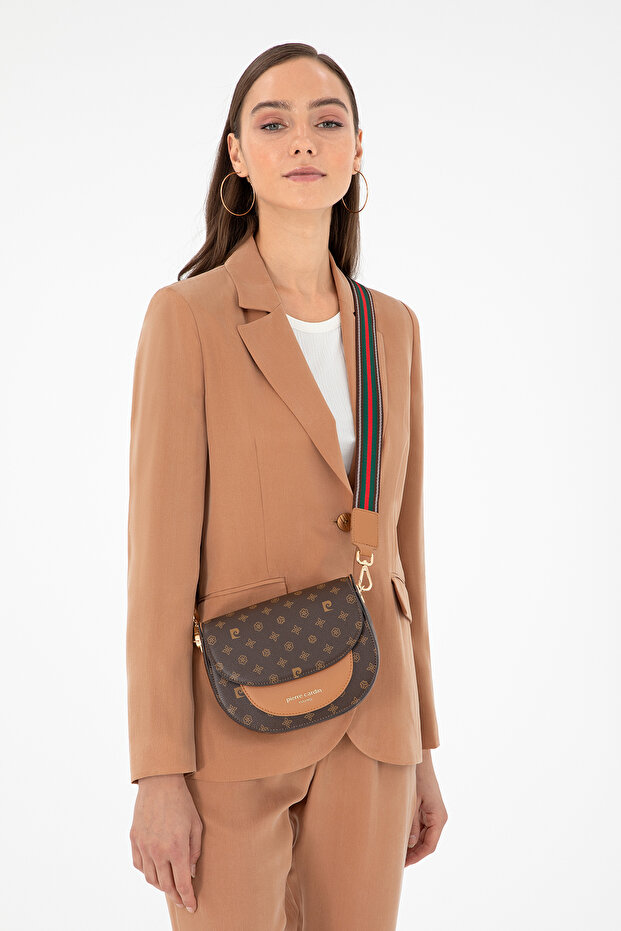 Premium Line Brown Monogram Women's Cross Shoulder Bag 05Pc24K24302