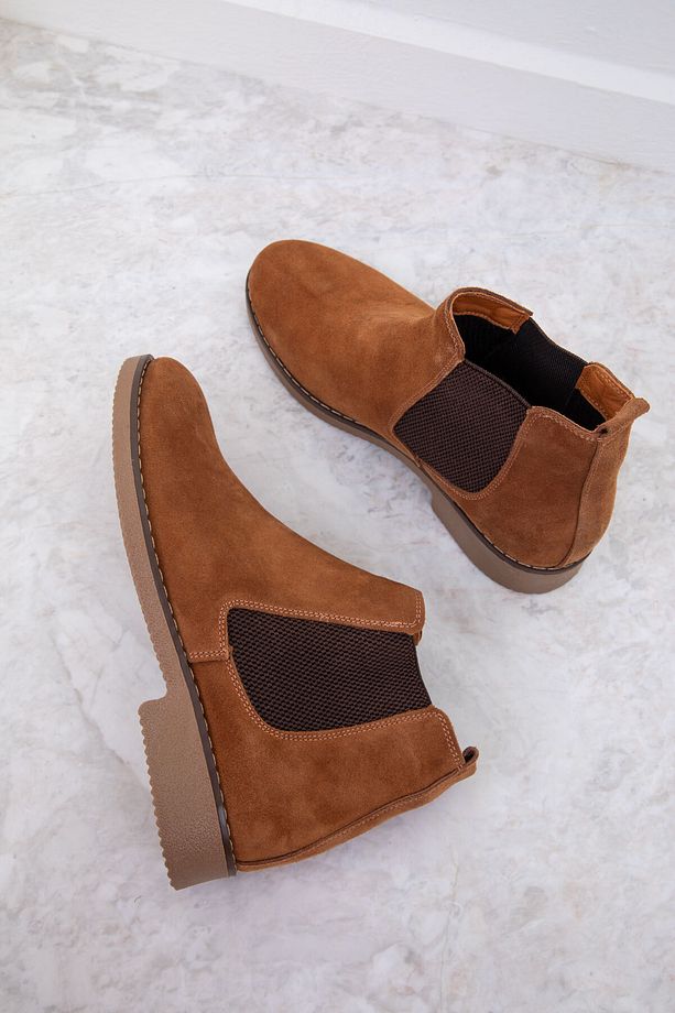 Taba Süet Hakiki Deri Erkek Bot & Bootie 19938 - 3