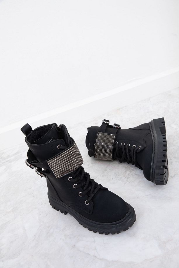 Siyah Mat Çocuk Bot & Bootie 19903 - 3