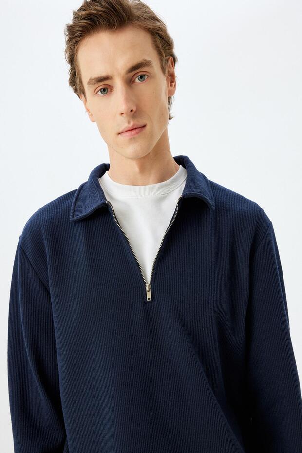 Navy Blue Men's Sweatshirt 5Wam70053Mk