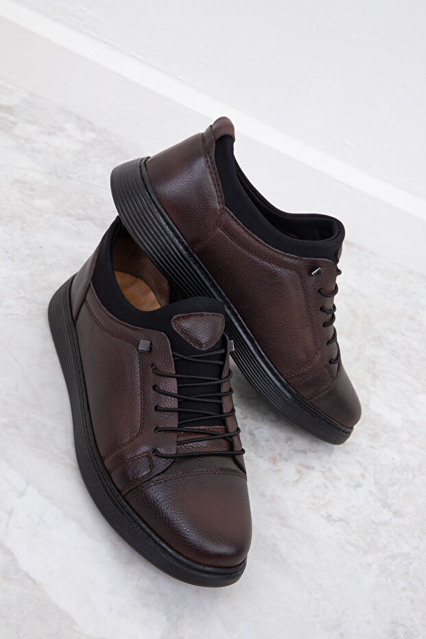 Valódi bőr férfi tornacipő - barna 20105 - 3