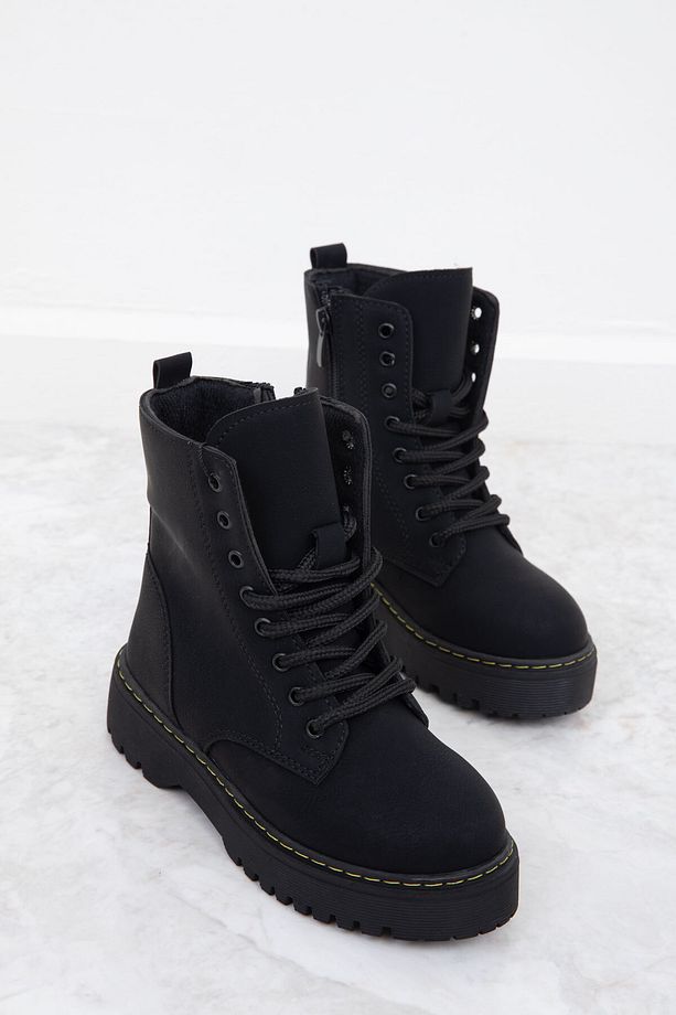 Siyah Mat Çocuk Bot & Bootie 19838 - 1