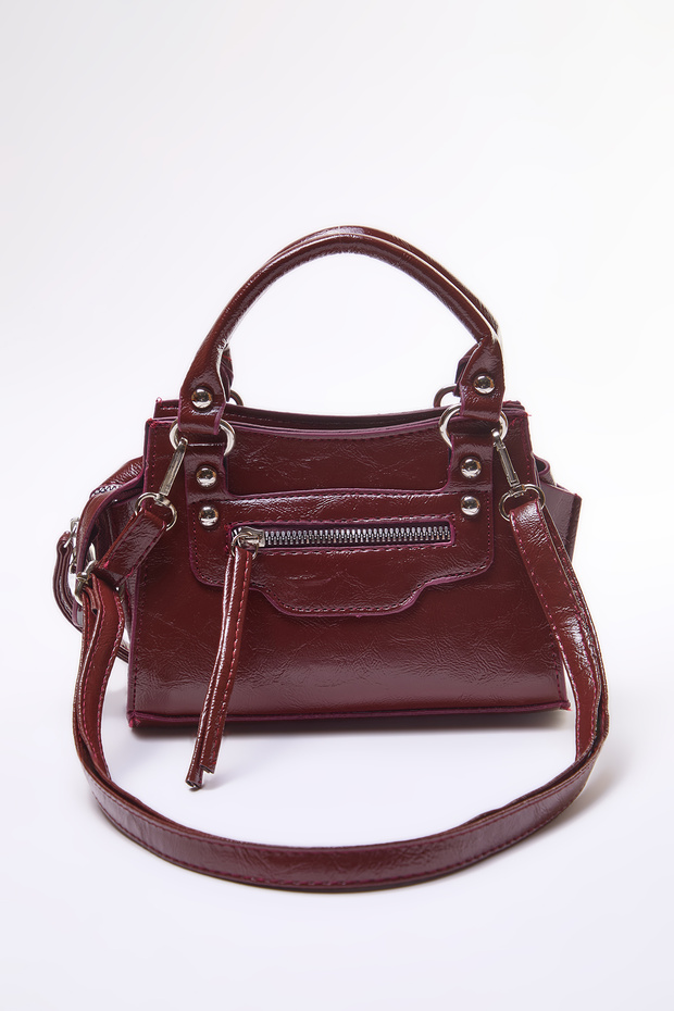 Bordo Çapraz Askılı Kadın Mini Boy Tote Çanta TWOAW25OC00004 - 3