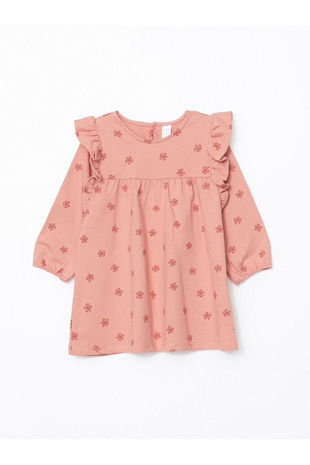 Crew Neck Long Sleeve Girls Dress Lcw Kids