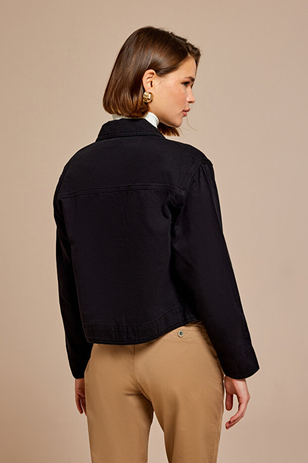 Kısa Denim Ceket - 5
