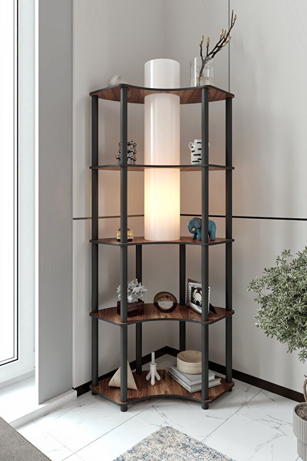 CONRAD LAMBADER KÖŞE KİTAPLIK ÇİFT YÖN KULLANIM BAROK CEVİZ - 5