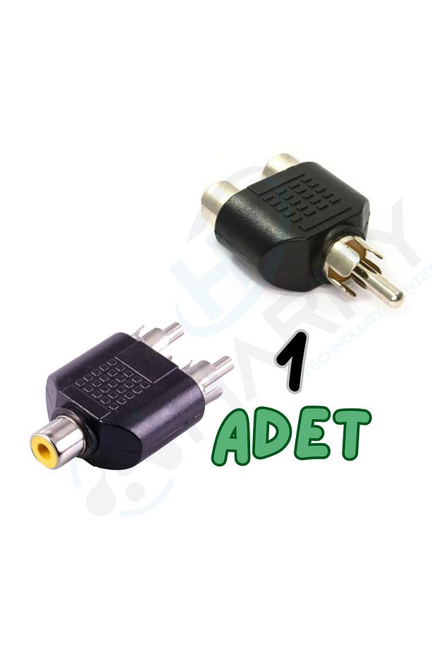 1 Adet 1 Erkek Rca - 2 Rca Dişi Jak Jack Rca Fiş To Çift Dönüştürücü Çevirici Çoğaltıcı - 1
