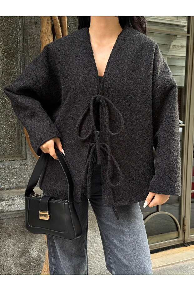 Çift Bağcıklı Kırçıllı Ceket - 2