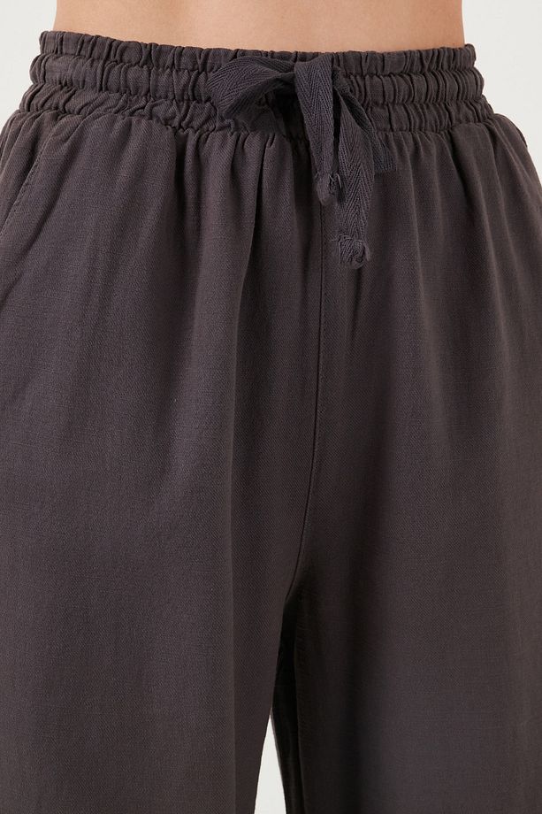 Pamuklu Relaxed Fit Yüksek Bel Bol Paça Pantolon Pantolon 668yp5118 - 5
