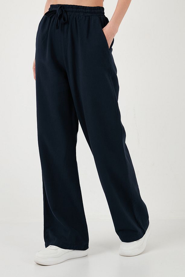 Pamuklu Relaxed Fit Yüksek Bel Bol Paça Pantolon Pantolon 668yp5118 - 5