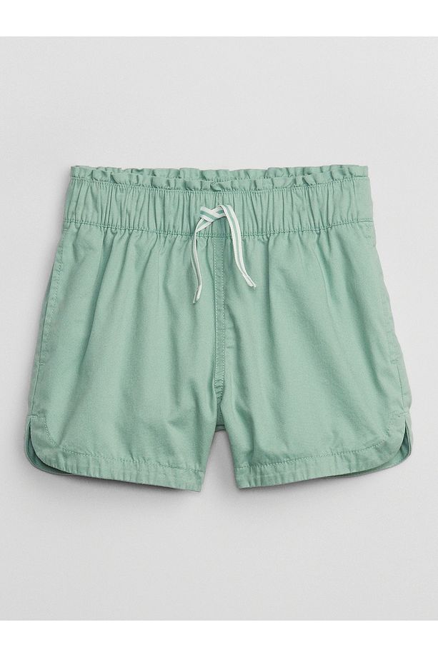 Kız Çocuk Yeşil Twill Pull-on Washwell™: Şort - 1