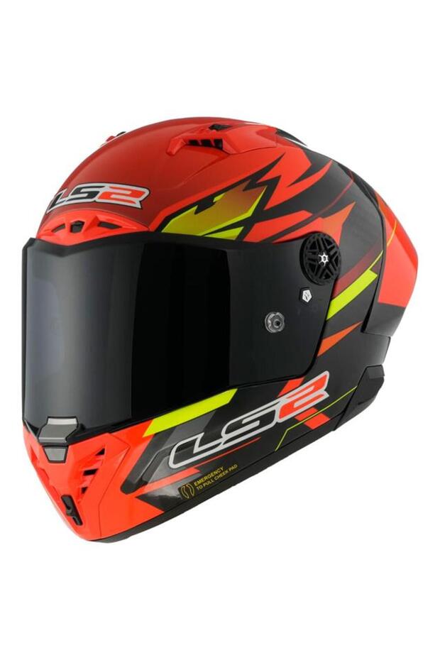 خوذة Thunder Carbon GP Aero Fire المغلقة باللون الأحمر والأسود