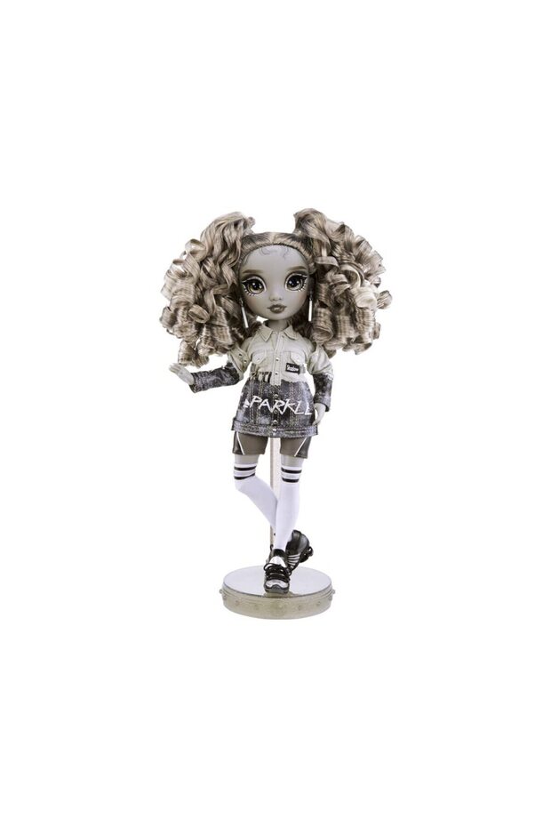 Nicole Steel Grayscale Fashion Doll | 2 Outfits & Accessories | Gift For Kids 6-12