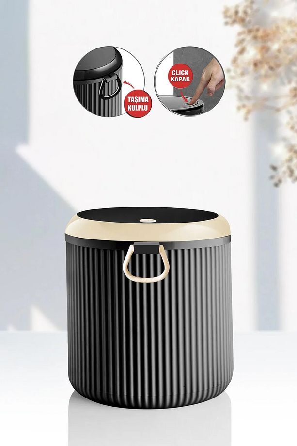 Tezgah Üstü Click Kapak Mini Çöp Kovası 4lt. - 1