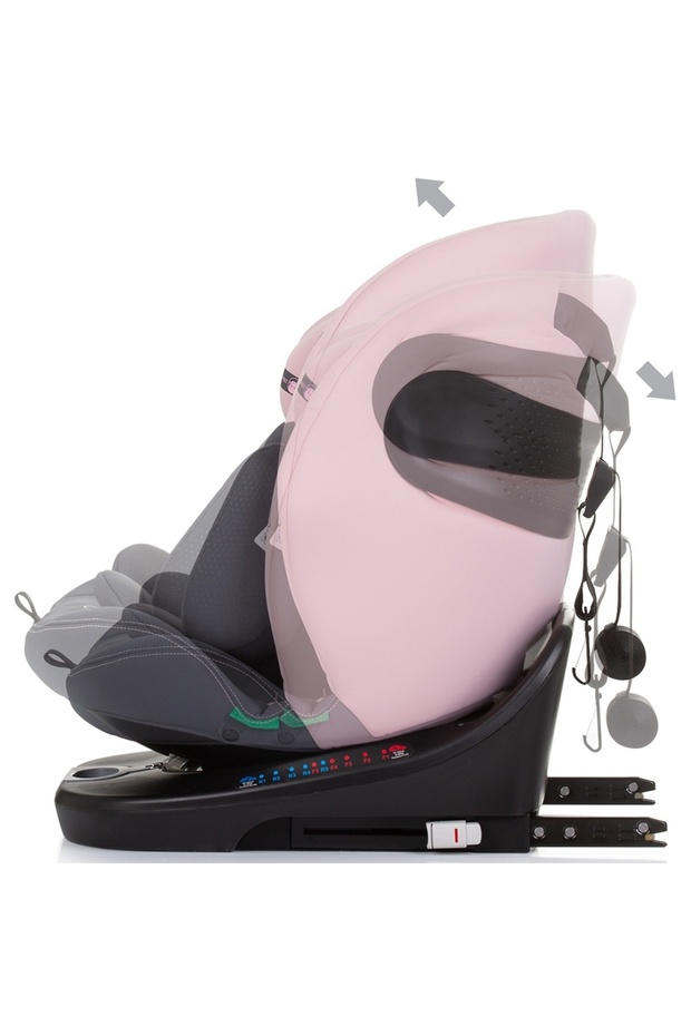 Scaun auto Chipolino Motion I-Size 40-150 cm flamingo cu sistem Isofix - 5