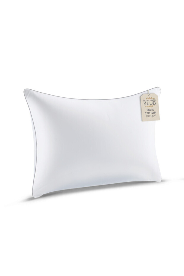 Cotton Sateen Pillow- 900grams , Silver Cord Single Piping , 50 X 75 Cm