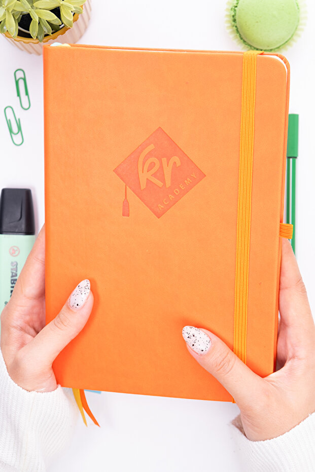 Kr Academy English Timeless Planner Agenda - Orange (Mini Notepad + Sticker Gift)