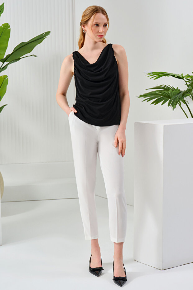 Degaje Yaka Kolsuz Bluz - 1