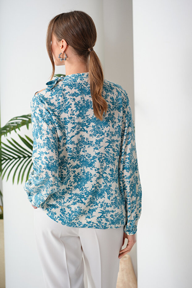 Off-Shoulder Floral Blouse - 4