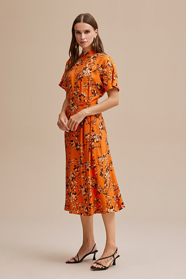 Dik Yaka Midi Boy Elbise - 4